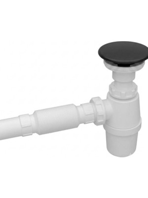 Serel - Seramik Tapa ve Lavabo Sifonu Mat Siyah - TP08STL050H