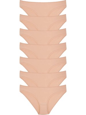 Sebatingo Kadın Külot Bikini Pamuklu Ten Rengi 7 Li Paket