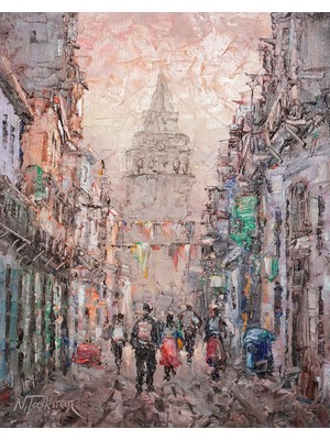 Galeri Atmaca Pembe Gökyüzü Altında Galata Kulesi