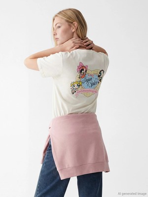Lc Waikiki Yeni Sezon Powerpuff Girls Baskılı %100 Pamuklu Kadın Tişört