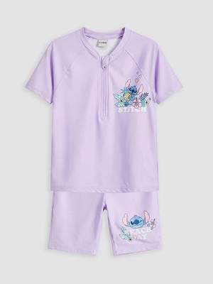 Lc Waikiki Yeni Sezon Uv Korumalı Stitch Baskılı Kız Çocuk Mayo