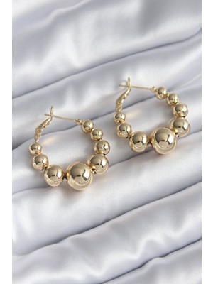 Evimdeyokyok Pirinç Gold Renk Kadın Küpe - TJ-BKP8263