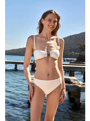 Lovely Things LAURA Straples Dokulu Bikini ÜST - Ekru