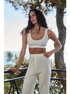Lovely Things Ekru Kımberly Bralette Sütyen - Nefes Alabilir Viskos Kumaş ile Konforlu Tasarım