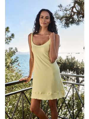 Lovely Things Malea Örme Ip Askılı Kısa Gecelik - Açık Sarı