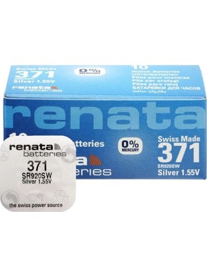 Evimdeyokyok Renata 371 SR920SW 1.55V Alkalin Saat Pili 10 Adet