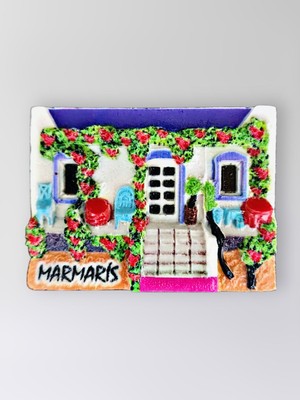 Mundy Marmaris Polyester Kabartmalı Magnet 7X5CM Dekoratif Hediyelik Buzdolabı Süsü (KOD:1431)