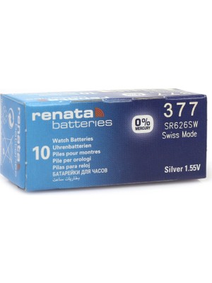 Evimdeyokyok Renata 377 SR626SW 1.55V Alkalin Saat Pili 10 Adet