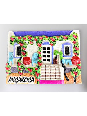 Mundy Akçakoca Polyester Kabartmalı Magnet 7X5CM Dekoratif Hediyelik Buzdolabı Süsü (KOD:1432)
