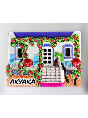Mundy Akyaka Polyester Kabartmalı Magnet 7X5CM Dekoratif Hediyelik Buzdolabı Süsü (KOD:1439)
