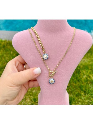 Nilonya Aksesuar 14K Altın Kaplama Xuping Kuzey Yıldızı Kolye Bileklik Set (Kolye 45 cm - Bileklik 16 Cm)