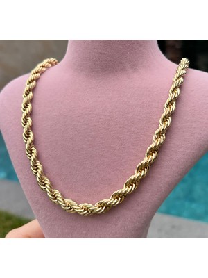 Nilonya Aksesuar 14K Altın Kaplama Xuping Kalın Burgu 50 cm Kolye