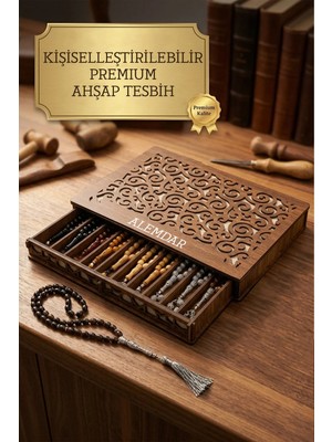 KutuTR 10’lu Geniş Aralıklı Ahşap Tesbih Kutusu
