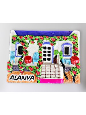 Mundy Alanya Polyester Kabartmalı Magnet 7X5CM Dekoratif Hediyelik Buzdolabı Süsü (KOD:1435)