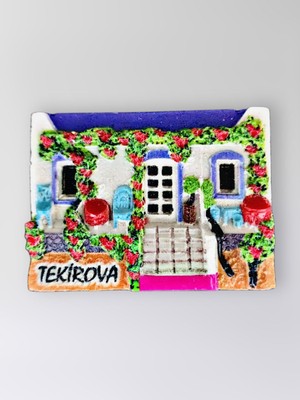 Mundy Tekirova Polyester Kabartmalı Magnet 7X5CM Dekoratif Hediyelik Buzdolabı Süsü (KOD:1436)