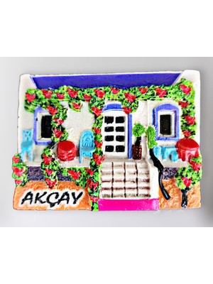 Mundy Akçay Polyester Kabartmalı Magnet 7X5CM Dekoratif Hediyelik Buzdolabı Süsü (KOD:1443)