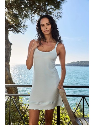 Lovely Things Malea Örme Ip Askılı Kısa Gecelik - Açık Mavi