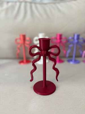 MUS3D Modern Dekoratif Fiyonk Şamdan - 3D Baskı Pla+ Modern Mumluk | 14 cm | Renk Seçenekli