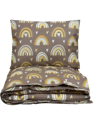 Mundo Lindo Stylish Brownie Rainbow %100 Doğal Pamuk Tek Kişilik Nevresim Seti 2 Parça 160 x 220 cm