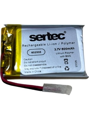 Evimdeyokyok Sertec 602535 3.7V 600 Mah Li-Polymer Pil (DEVRELI/1.5A)