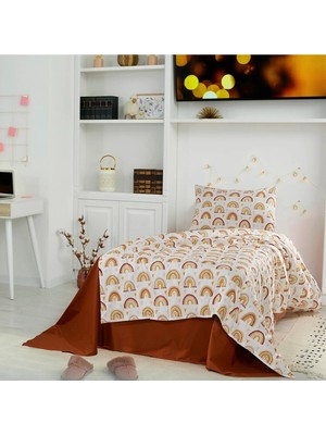 Mundo Lindo Stylish Boho Rainbow %100 Doğal Pamuk Tek Kişilik Nevresim Seti 2 Parça 160 x 220 cm