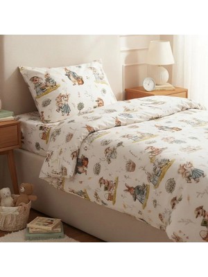 Mundo Lindo Peter Rabbit Temalı Tek Kişilik Nevresim Seti 3 Parça