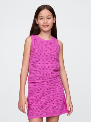 Gap Kız Çocuk Pembe Kroşe Kolsuz Üst