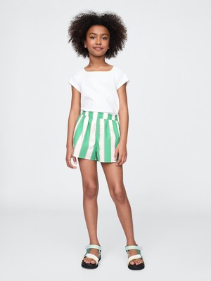 Gap Kız Çocuk Yeşil Poplin Easy Şort