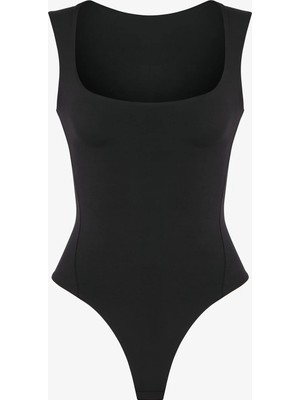 Penti Siyah U Yaka Yumuşak Dokulu Bodysuit