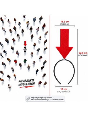 Uravas Store Kırmızı Renk Buradayım Ok Tacı Kaybolmam Işaret Tacı Keçe
