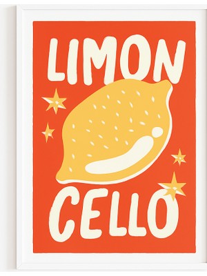 Nt Handmade Çerçeveli Uv Baskı Limon Cello Duvar Dekoru Modern Şık Kokteyl Kahve Köşesi Mutfak Tablo