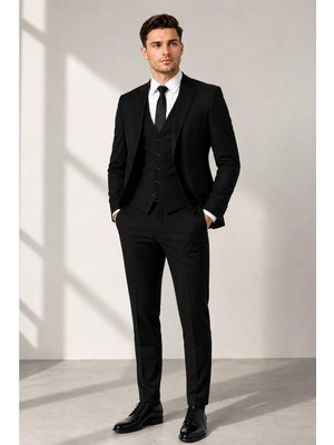 Classics Men Erkek Italyan Kesim Slim Fit Yelekli Takım Elbise - 7740