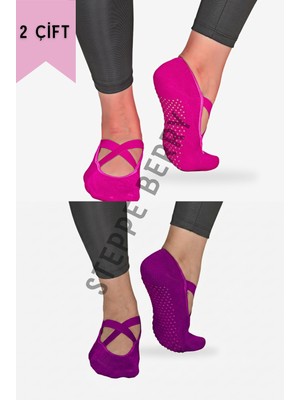 Steppe Berry 2 Çift Pilates ve Yoga Çorabı