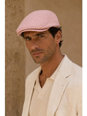 Külah Riviera Rosé Keten Dokulu Slim Fit Kasket – Flat Cap | Riviera Collection