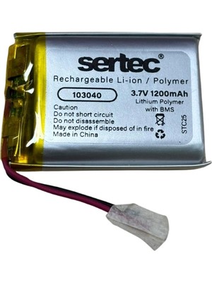 Evimdeyokyok Sertec 103040 3.7V 1200MAH Li-Polymer Pil (DEVRELI/1.5A)