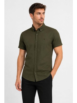 Classics Men Reeport Likralı Kısa Kol Slim Fit Erkek Gömlek - 7741