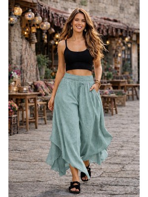 Han Tekstil Collection Otantik Bol Paça şalvar Pantolon