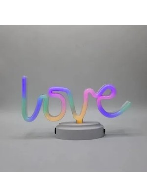 Dinç Store 44 Neon Işıklı Love Yazılı Masa Gece Lambası