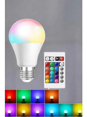 Dinç Store 44 Rgb LED Lamba LED Işık Ampul Renk Değiştirebilen 100 Watt