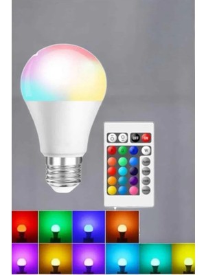 Dinç Store 44 Rgb LED Lamba LED Işık Ampul Renk Değiştirebilen 100 Watt