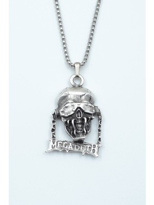 IDR Megadeth Gümüş Kaplama Örme Zincir Kolye