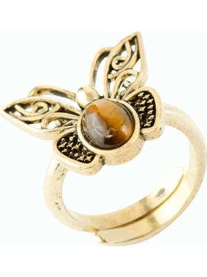 Dinç Store 44 Kelebek Doğaltaşlı Otantik Yüzük