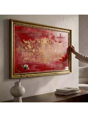 Tokyo Sanat Dağ Evi ve Göl Manzaralı Dekoratif Tablo | Çerçeve Dahil