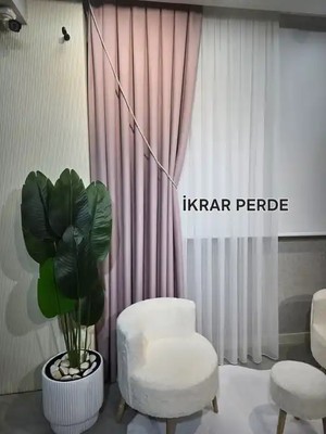 İkrar Perde Keten Fon Perde A Pile 1x3 Sık Pile