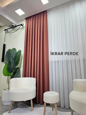İkrar Perde Keten Fon Perde A Pile 1x3 Sık Pile