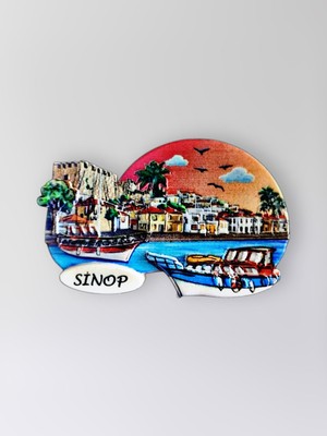 Mundy Sinop Polyester Kabartmalı Magnet 8,5 x 5,5 cm Dekoratif Hediyelik Buzdolabı Süsü (KOD:1447)