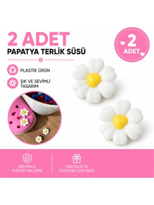 Terlik Süsü 3D Lüks Papatya Plastik 2 Adet
