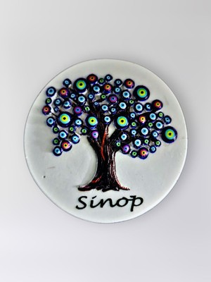 Mundy Sinop Polyester Kabartmalı Magnet Çap:6,5cm Dekoratif Hediyelik Buzdolabı Süsü (KOD:1454)