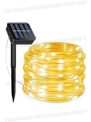 Yenilig Solar LED Işık Gün Işığı 10 Metre 100 LED Şeffaf Silikon Kablolu Güneş Enerjili Dekoratif Aydınlatma