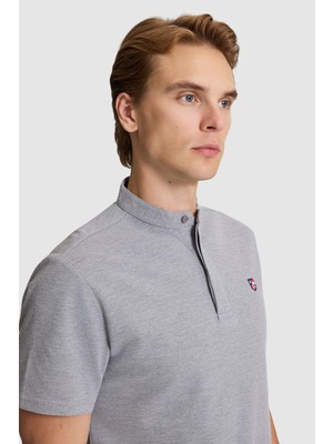 U.s. Polo Assn. Erkek Gri Melanj Tişört Basic 50326980-VR086